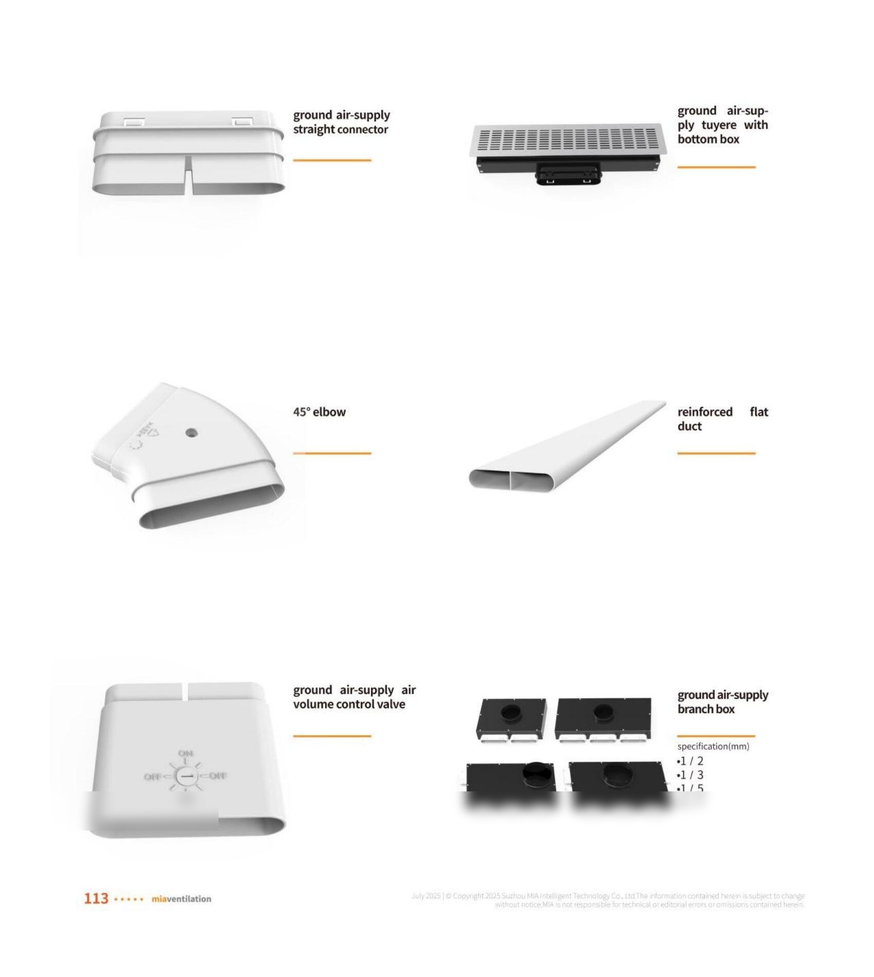 Accessories — ground air-supply, ducts, valves
